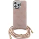 Guess iPhone 15 Pro Case HC Crossbody Cord 4G Print, Pink