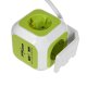 Greenblue MagicCube sadalītājs ar 4 ligzdām un 2 USB portiem (1.4m), vācu spraudnis