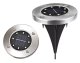 Garden solar lamp with 8 LEDs, set of 4, black and inox