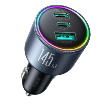 Автомобильное зарядное устройство Joyroom JR-CCN07 145W 2xUSB-C USB-A + кабель...