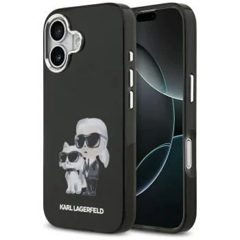 Karl Lagerfeld IML Aquarelle Karl & Choupette & Logo MagSafe telefona vāciņš maciņs iPhone 17 – melns | Phone...