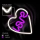 Светодиодный неон Neolia NNE02 LOVE W SERCU, Белый/Фиолетовый