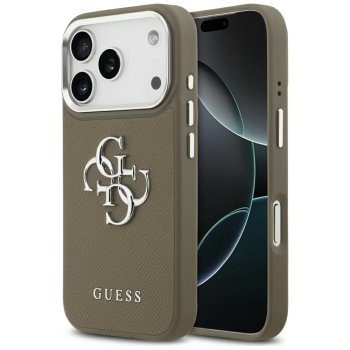 Guess Grained Big 4G Classic Logo apvalks iPhone 17 Pro – brūns | Phone Case Cover