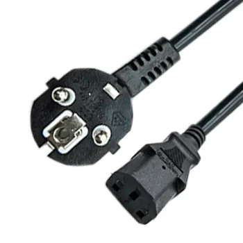 Barošanas kabelis Schuko - C13, 220V, 3500W, 1m, melns