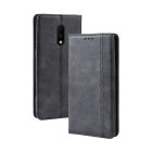 OnePlus 7 Vintage Style Magnetic Leather Wallet Protective Case Cover, Black | Чехол для Телефона Кабура Книжка