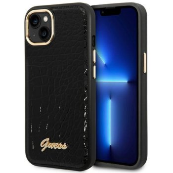 Guess Croco Collection vāciņš iPhone 14 Plus - Melns