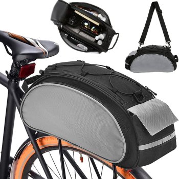 Ērta Velosipēda Soma uz Bagāžnieka 13L, Melna | Comfortable Bicycle Bag on the Trunk