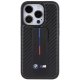 BMW iPhone 15 Pro vāciņš Grip Stand Smooth & Carbon, melns