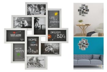 Fotorāmis kolāža 10 fotogrāfijām 10x15 cm, RUHHY, balts