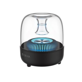 Bluetooth колонка Devia Crystal I-M2 с RGB подсветкой, черная