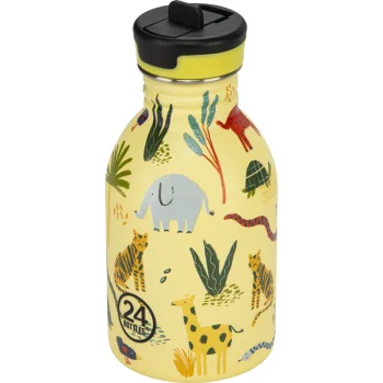 Детская бутылка для воды 24Bottles Jungle Friends, 250 мл, желтая