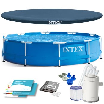 Intex 28202 karkasa baseins ar sūkni un pārsegu, 305 x 76 cm