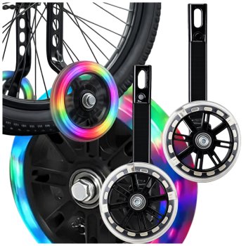 LED bērnu velosipēda palīgriteņi spīdoši stabilizatori 12-16 collas