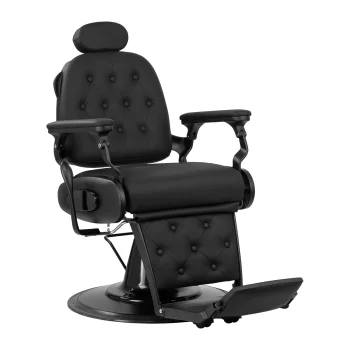 Barber Chair Gabbiano Francesco Black with Black Base