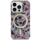 Guess iPhone 14 Pro Max vāciņš Flower MagSafe, rozā