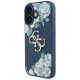 Guess Grained Roses Big 4G Logo vāciņš iPhone 16, zils