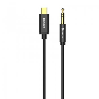 Baseus Yiven Audio Cable USB Type C to Mini Jack AUX 3,5mm, 1.2m, Black | Audio Vads Pāreja Pārveidotājs Kabelis
