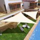 Водонепроницаемый теневой парус треугольный 5x5x5м ModernHome, бежевый