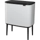 Atkritumu šķirošanas tvertne Brabantia Bo Touch Bin 34 L (11 + 23 L), balta