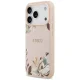 Чехол MagSafe Guess Grained Flowers Classic Logo для iPhone 17 Pro Max — розовый
