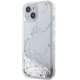 Чехол Guess для iPhone 14 Liquid Glitter Marble, белый