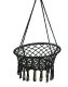 Dārza Mājas Šūpuļtīkls Šūpoles Krēsls no Pītām Virvēm, Melns | Garden Hammock Chair Swing from Braided Rope