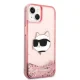 Karl Lagerfeld Glitter Choupette Head vāciņš iPhone 14 Plus / 15 Plus - rozā