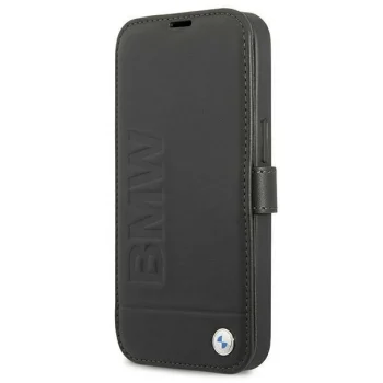 Кожаный чехол-книжка BMW Signature для iPhone 13 mini, черный