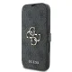Guess 4G Metal Logo Wallet Case for iPhone 16, Black