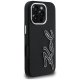 Karl Lagerfeld FW Grained Signature Logo Case for iPhone 16 Pro Max, Black