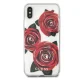Guess Flower Desire Red Rose vāciņš iPhone X / XS, caurspīdīgs