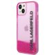 Karl Lagerfeld Liquid Glitter Elong Case for iPhone 14 Plus Pink