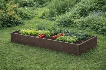 Высокая садовая грядка KLASIKA Woodlook 1500x500x200 мм, коричневая