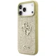 Чехол Guess для iPhone 17 Pro Max Fixed Glitter Big 4G, золотой