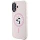 Чехол Karl Lagerfeld Silicone Karl&Choupette Heads Ring MagSafe для iPhone 16, Розовый