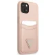 Guess Saffiano Triangle Logo Cardslot vāciņš iPhone 13 mini, rozā
