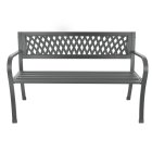 Metal Garden Bench with Openwork Backrest for Patio or Balcony, Graphite