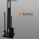 Toilet Paper Stand with Brush and Holder, Matte Black