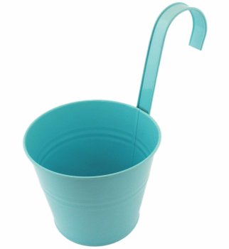 Praktiska balkona puķu podiņa ar rokturi, 16 cm, zila