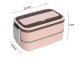 Bento Lunch Box with Compartments XXL, 2 Tier Stackable Meal Prep Container with Utensils, pink