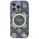 Guess iPhone 16 Pro Case IML Peony On 4G Background MagSafe, Blue