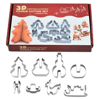 Рождественские 3D формочки для печенья и пряников набор 8 шт
