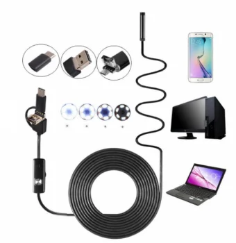 Эндоскопическая инспекционная камера USB / Micro USB / USB-C, 5м, LED