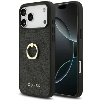 Чехол Guess 4G Ring Stand для iPhone 17 Pro Max - черный