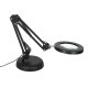 Adjustable LED Magnifying Desk Lamp with Swing Arm, Clamp and Base, Black