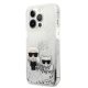 Karl Lagerfeld Liquid Glitter Karl & Choupette Case for iPhone 13 Pro / 13 - Silver