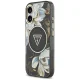 Guess IML Glitter Flowers Triangle MagSafe vāciņš priekš iPhone 17 – melns | Phone Case Cover