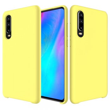 Huawei P30 (ELE-L09, ELE-L29) Soft Liquid Silicone Case Cover, Yellow | Telefona Vāciņš Maciņš Bampers Apvalks