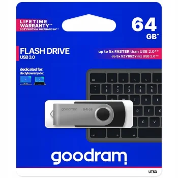 USB zibatmiņa 64GB Goodram Twister 3.0, melna
