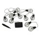 Saules bateriju dārza virtene ar 10 LED spuldzēm, Loft stils